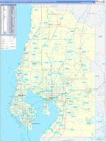 Tampa St. Petersburg Clearwater Metro Area Wall Map